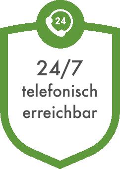 24/7 telefonisch erreichbar